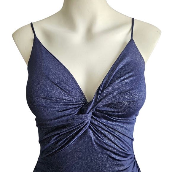 Lucy In The Sky Glitter Talia Front Twist Dress in Navy Size Small - Picture 3 of 12